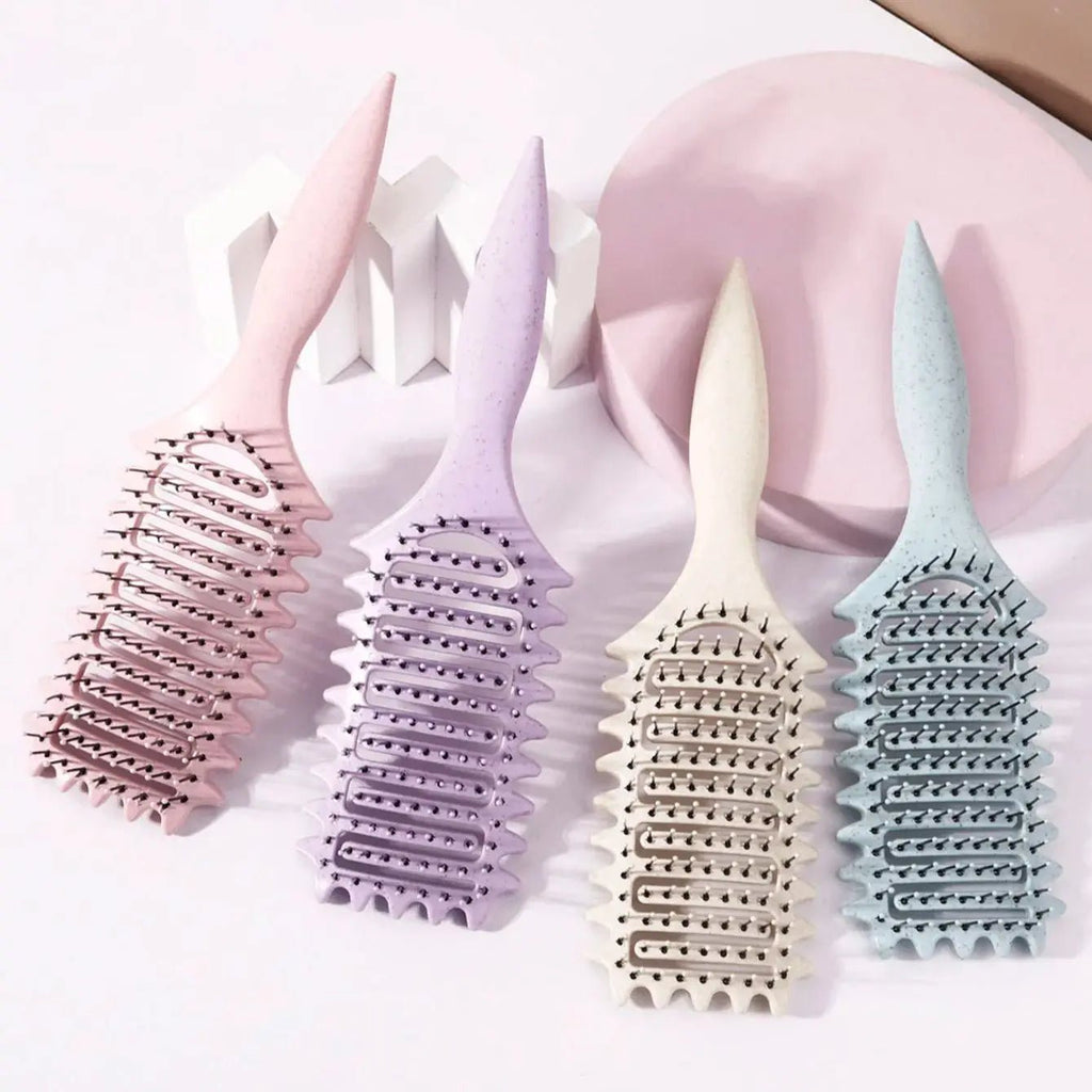 Curling Styling Brush - Hollow Massage Comb for Real Hair & Wigs - lily supply