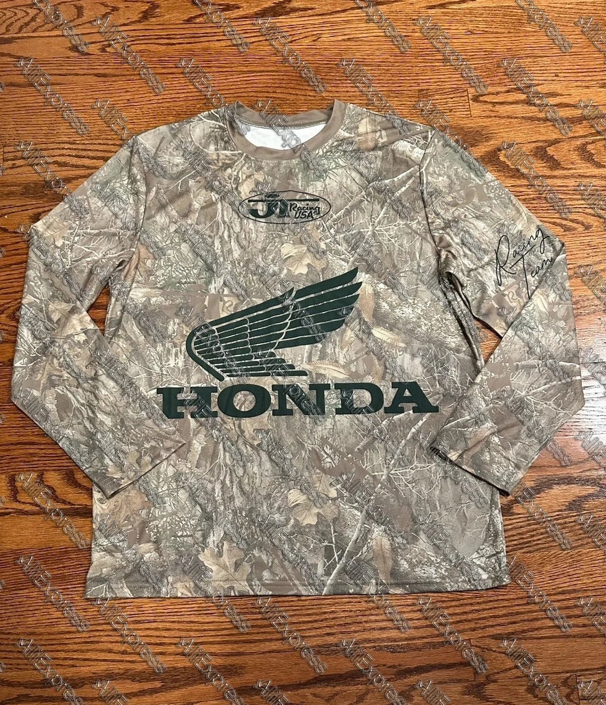 Honda JT Racing Shirt Men's Jersey Long Sleeve Mossy Camo Green New for Men And Women Motorcycle Racing Enthusiasts Uniform - lily supply