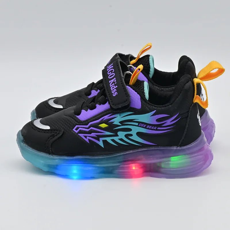 Fashion Girls' Sneaker 2025spring New Kids LED Light Shoes Anti Slip Boys Basketball Shoes Soft Soled Girls Casual Shoes Zapatos - lily supply