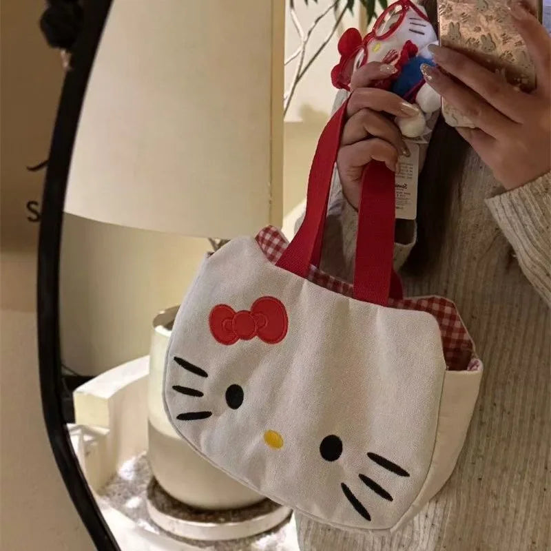 Cute Cartoon Canvas Tote Bag - Large Capacity Women Daily Commute Shoulder Bag