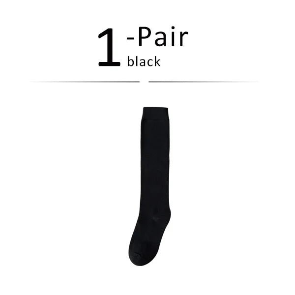Women's Organic Cotton Thigh High Knee Socks – Solid Colour Long Socks - lily supply