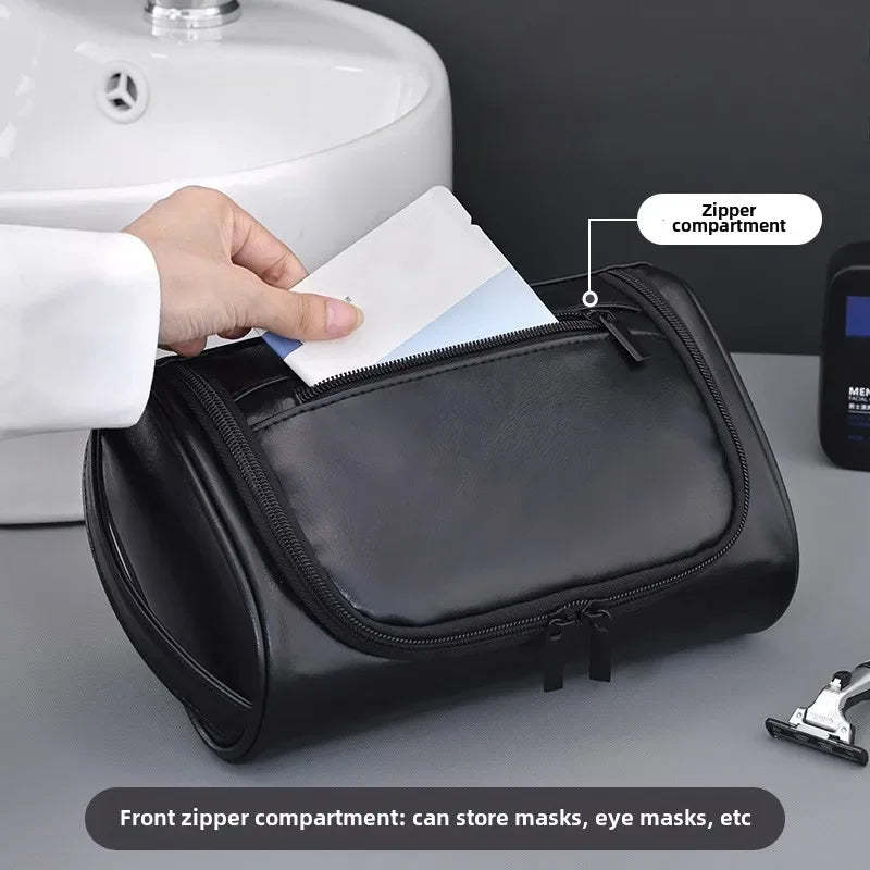 High Quality Travel Toiletry Bag For Women Men Retro PU Leather Cosmetic Bags Female Waterproof Travel Makeup Bag