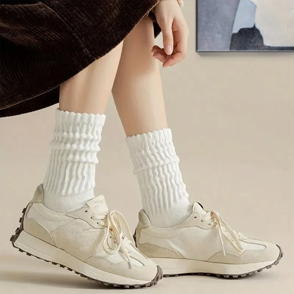 Women's Solid Warm Stacked Knitted Mid - Calf Socks – Cosy Winter Socks - lily supply