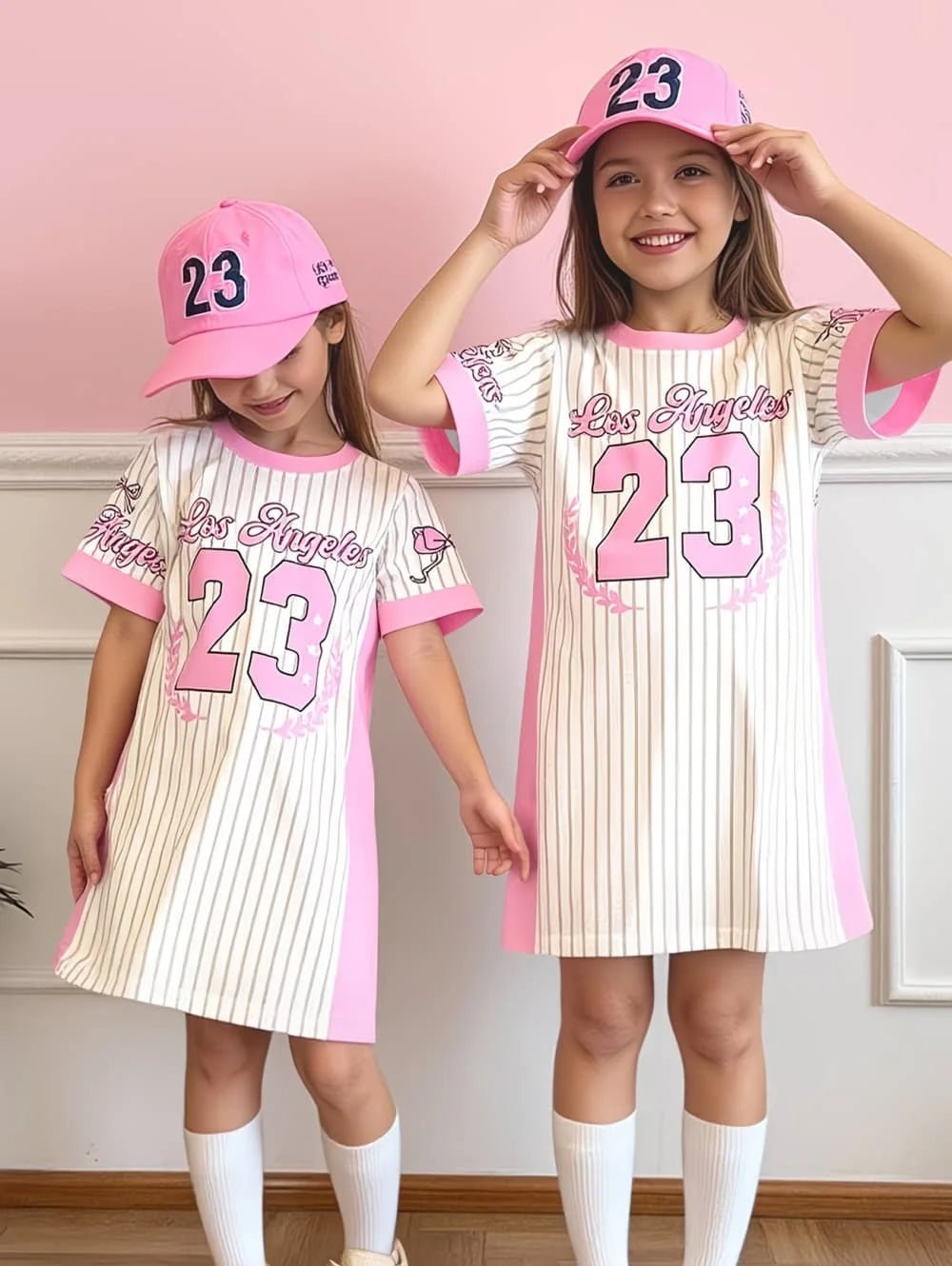 Girls Sports Jersey Dress Number 3D Print Crew Neck Short Sleeve Summer Dresses Outdoor Baseball Sport Style Causal Girl Clothes - lily supply