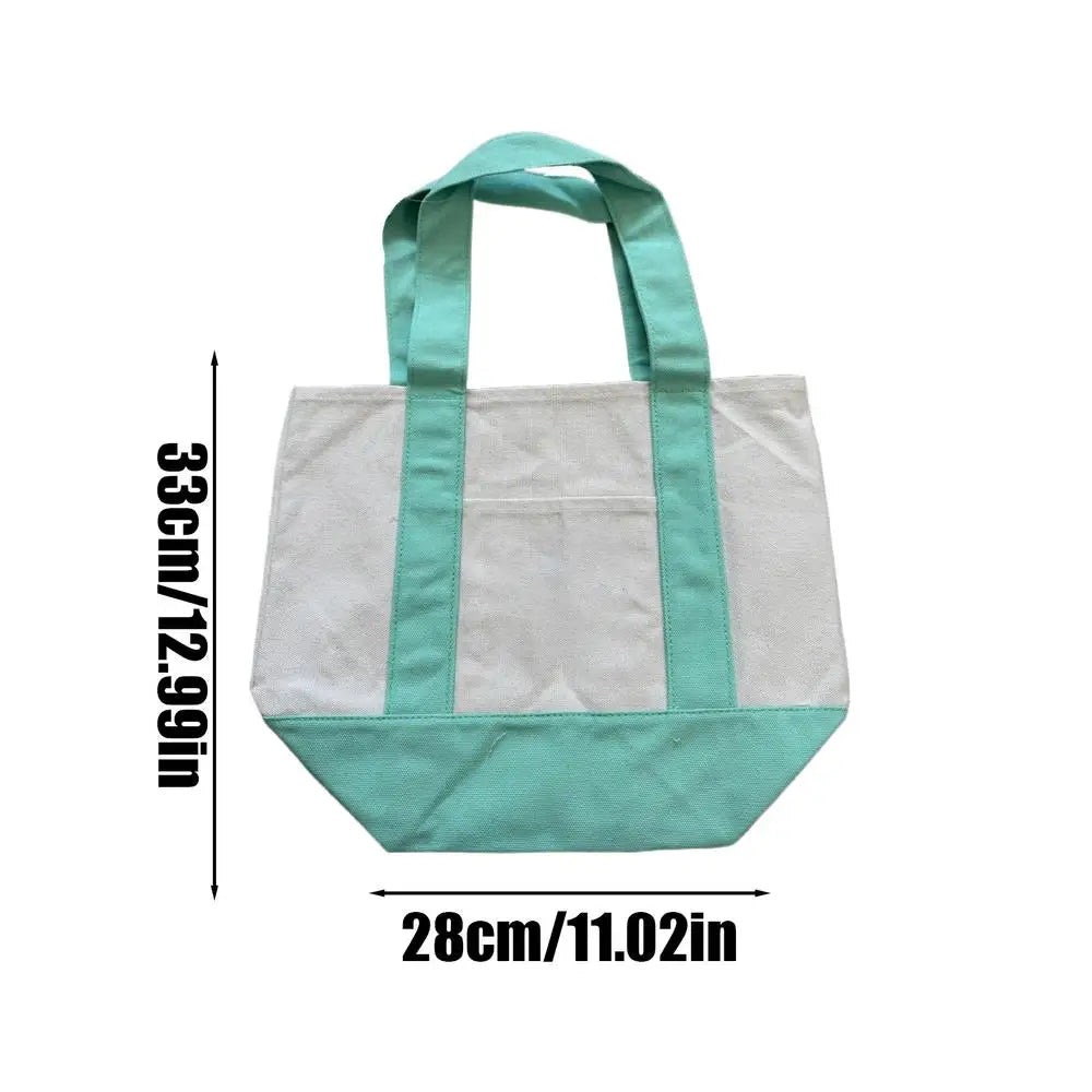 Canvas Reusable Grocery Tote Bag - Fashionable for Women Men Students