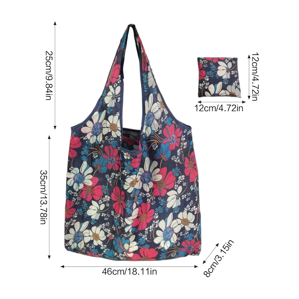 Large Eco-Friendly Foldable Shopping Bag - Reusable Print Tote