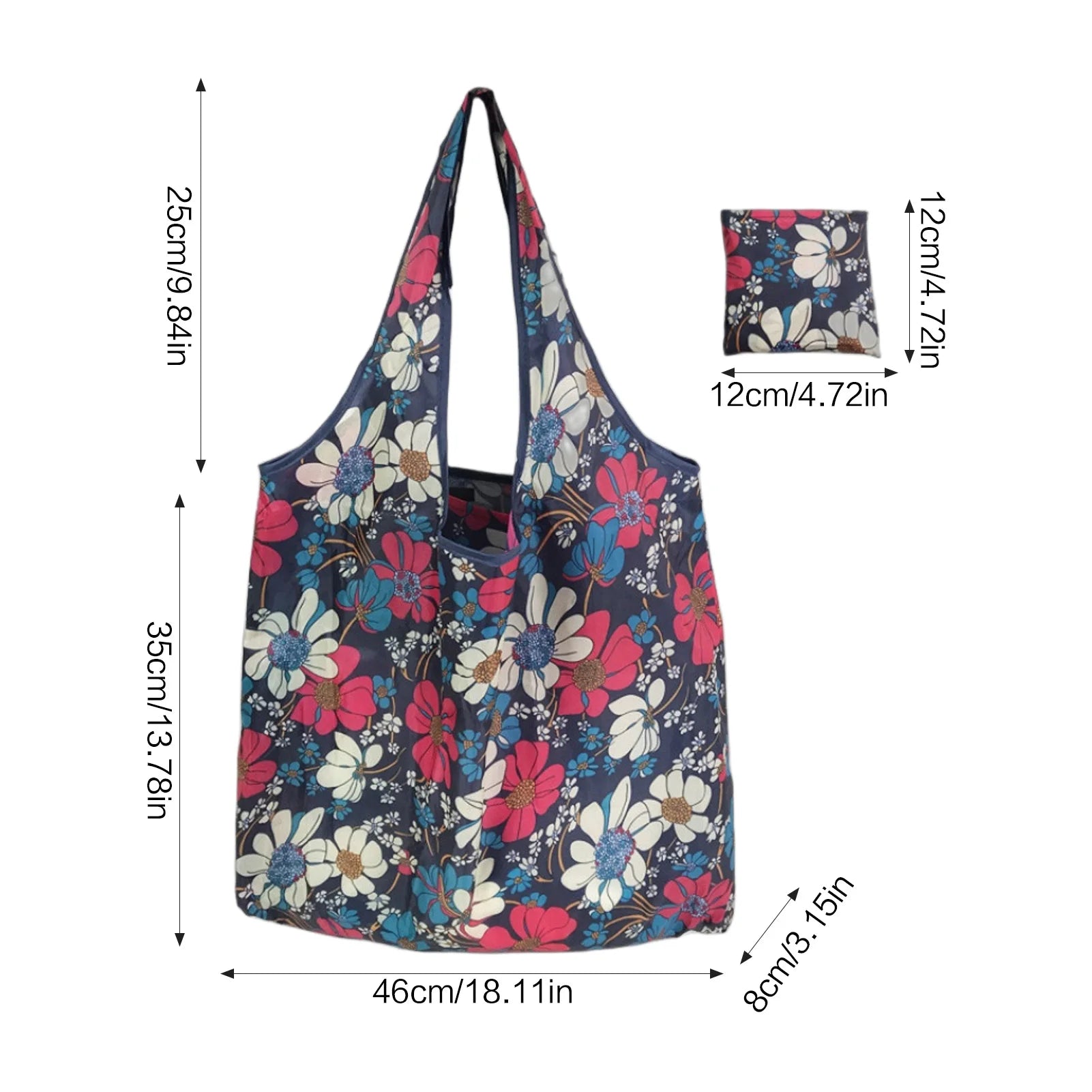 Large Eco-Friendly Foldable Shopping Bag - Reusable Print Tote