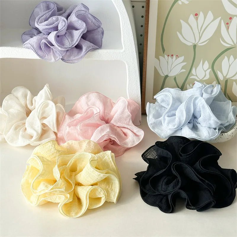 Korean Fashion Double Fold Scrunchie - High Elastic Ponytail Holder - lily supply