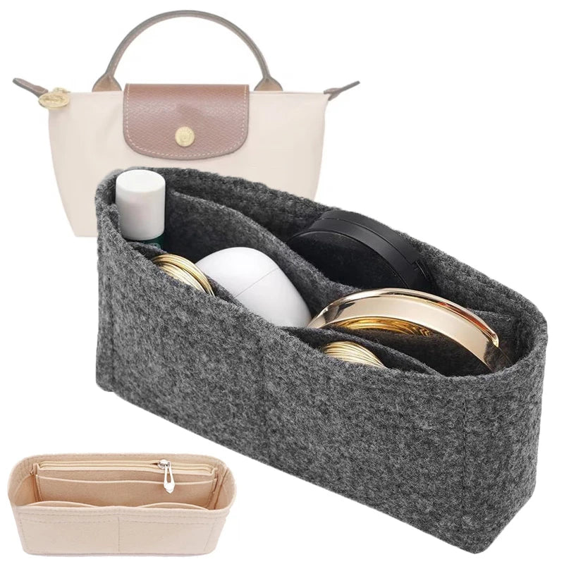 Bag Organiser Insert Liner - Multi-Pocket Small Tote Inner Bag