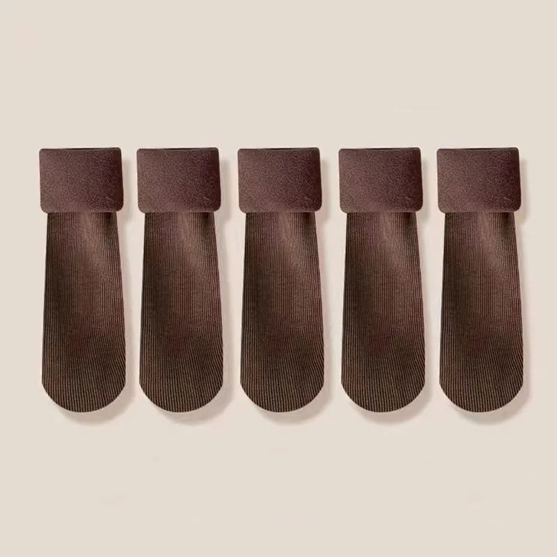 Women's Fuzzy Warm Snow Socks - 5 Pairs Thickened Sleeping Floor Stockings - lily supply