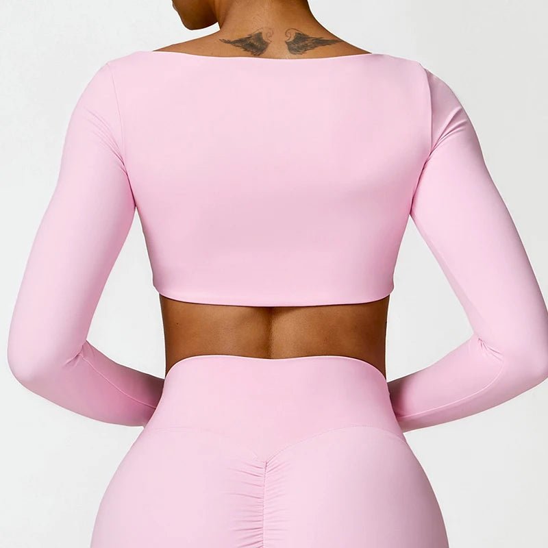 Women's Long Sleeve Gym Yoga Workout Top - lily supply