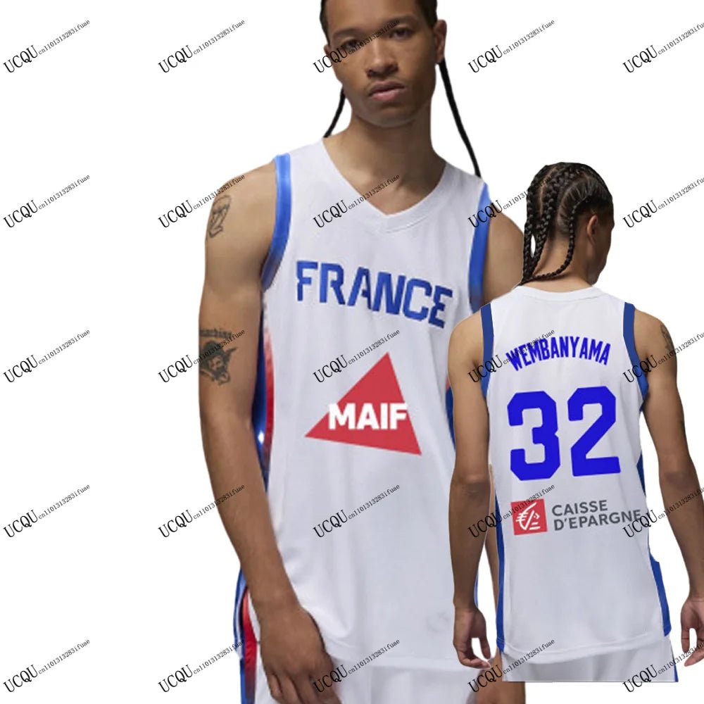 Wembanyama 32 France Basketball Jersey – 2025 - 26 Home & Away - lily supply