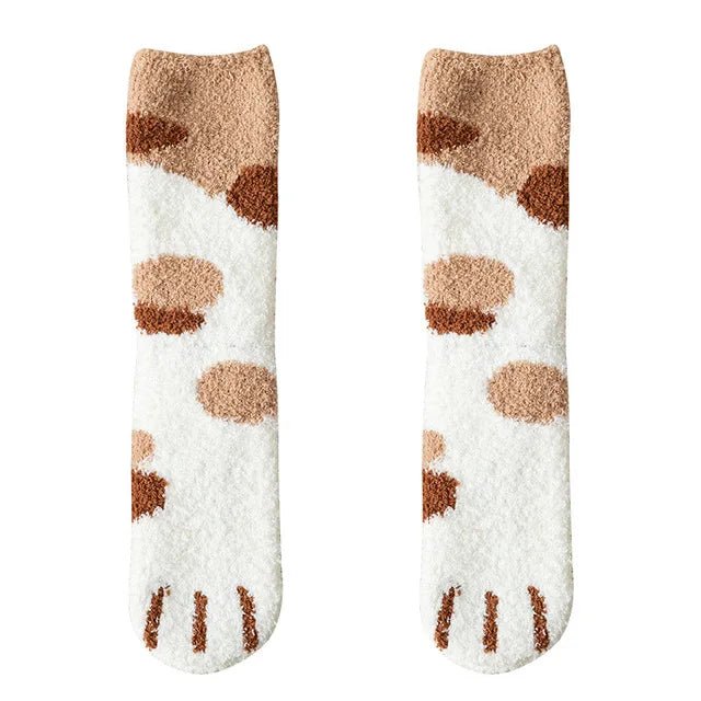 Women's Kawaii 3D Dog & Cat Paw Fleece Socks – Cute Fluffy Socks - lily supply