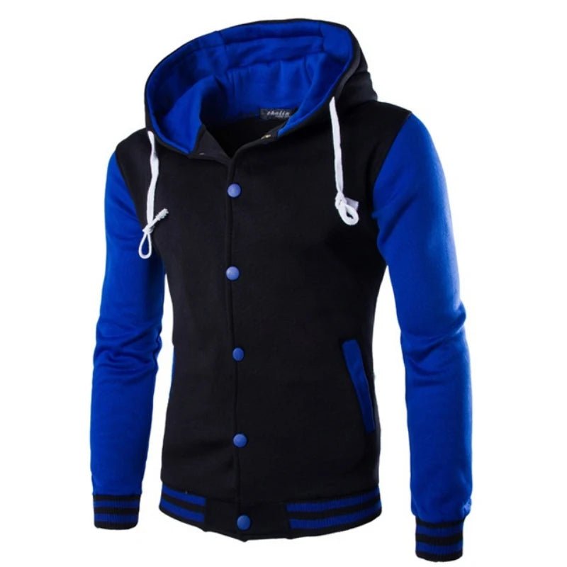 Men's Baseball Jersey Hooded Sweater Coat - lily supply