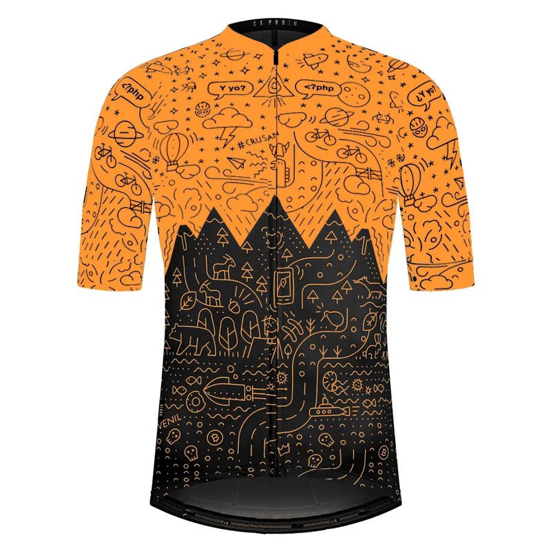 Men's Pro Team Cycling Jersey – Black Short Sleeve Summer Shirt - lily supply