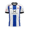 HORIZONTE Soccer Jersey – White & Blue Stripe Official Team Shirt - lily supply