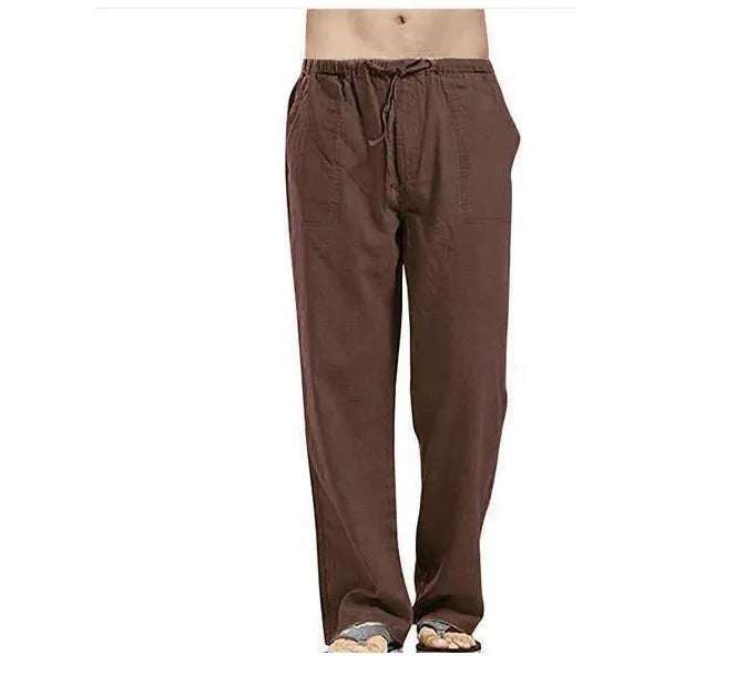 Men's Cotton Linen Pants - Breathable Loose Summer Trousers
