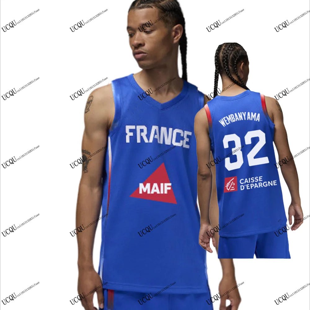 Wembanyama 32 France Basketball Jersey – 2025 - 26 Home & Away - lily supply