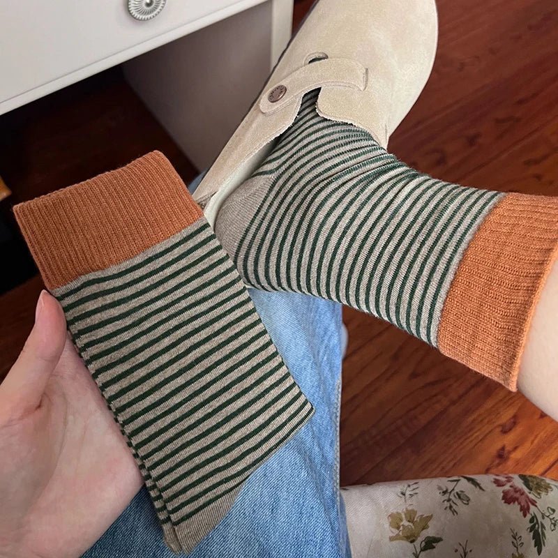 Women's Striped Preppy Long Socks – Classic Knee High Socks - lily supply