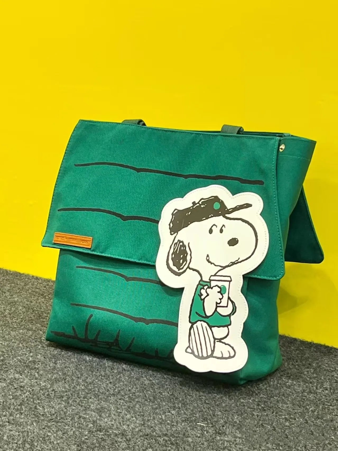 Snoopy Canvas Tote Shoulder Bag - Large Capacity Casual Girls Travel Bag