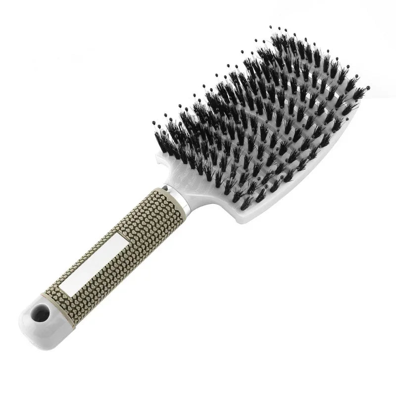 Exfoliating Bristle Hair Brush - Wet Curly Comb Salon Styling Tool - lily supply