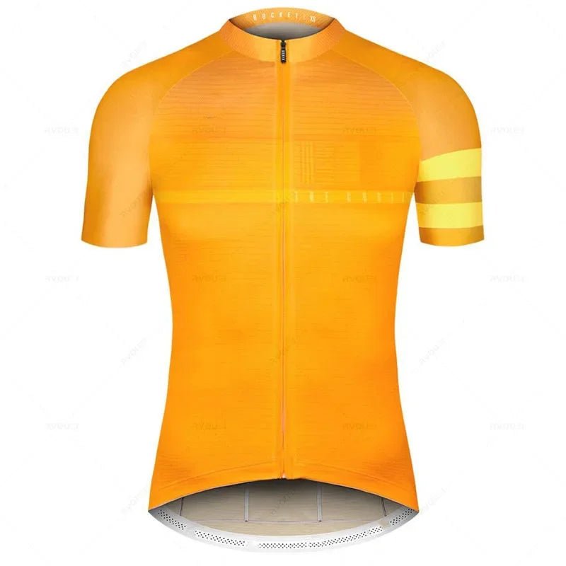 Men's Pro Team Cycling Jersey – Black Short Sleeve Summer Shirt - lily supply