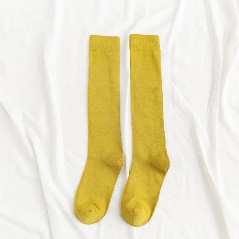 Women's Cotton Knee High Black Calf Socks – Classic Long Socks - lily supply
