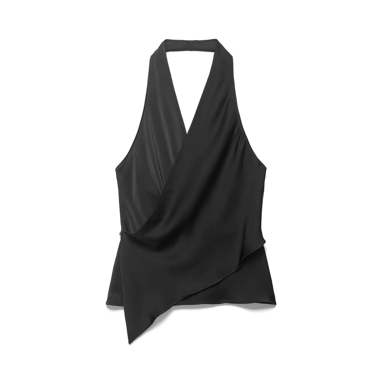 Women's Silk Satin Halter Asymmetric Camisole