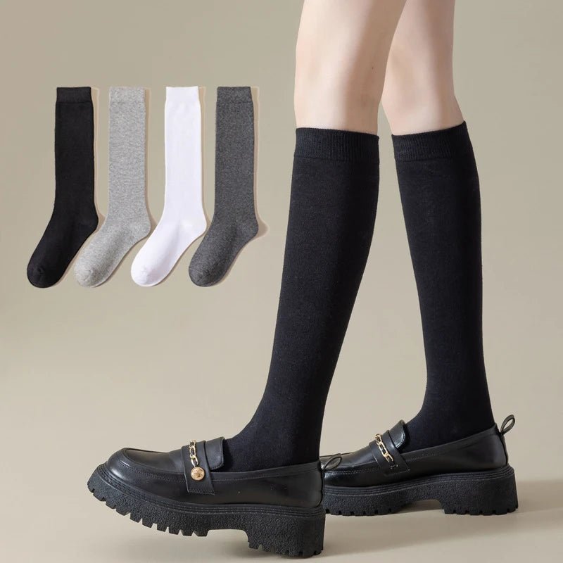 Women's JK Below - Knee High Cotton Socks – Japanese School Style - lily supply