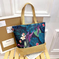 Women's Floral Printed Beach Shopping Large Capacity Tote Bag