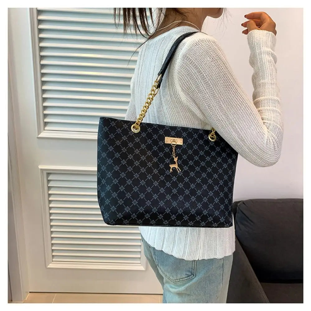 Women's Luxury Print Tote Bag - Large Capacity Fashion Shoulder Purse