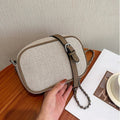 Women's Luxury Chain Canvas Shell Shoulder Bag - Designer Crossbody Purse - lily supply