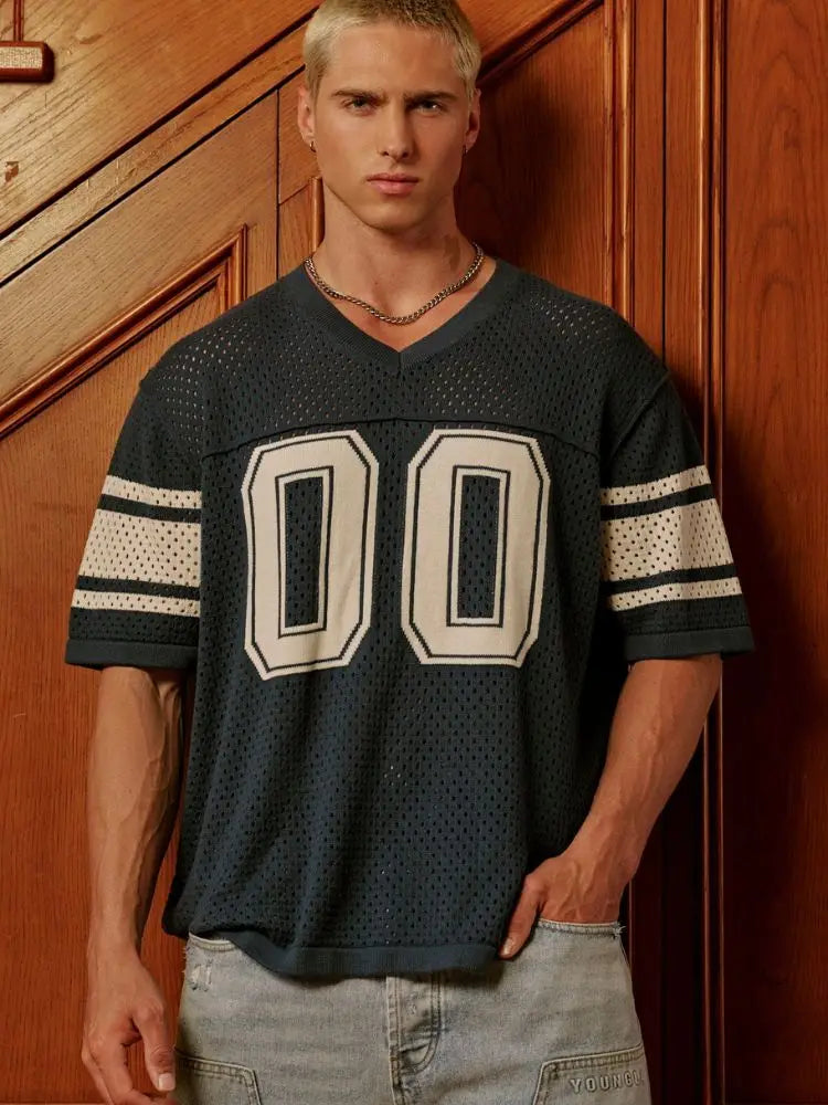 Men's V-Neck Sports Gym Running T-Shirt