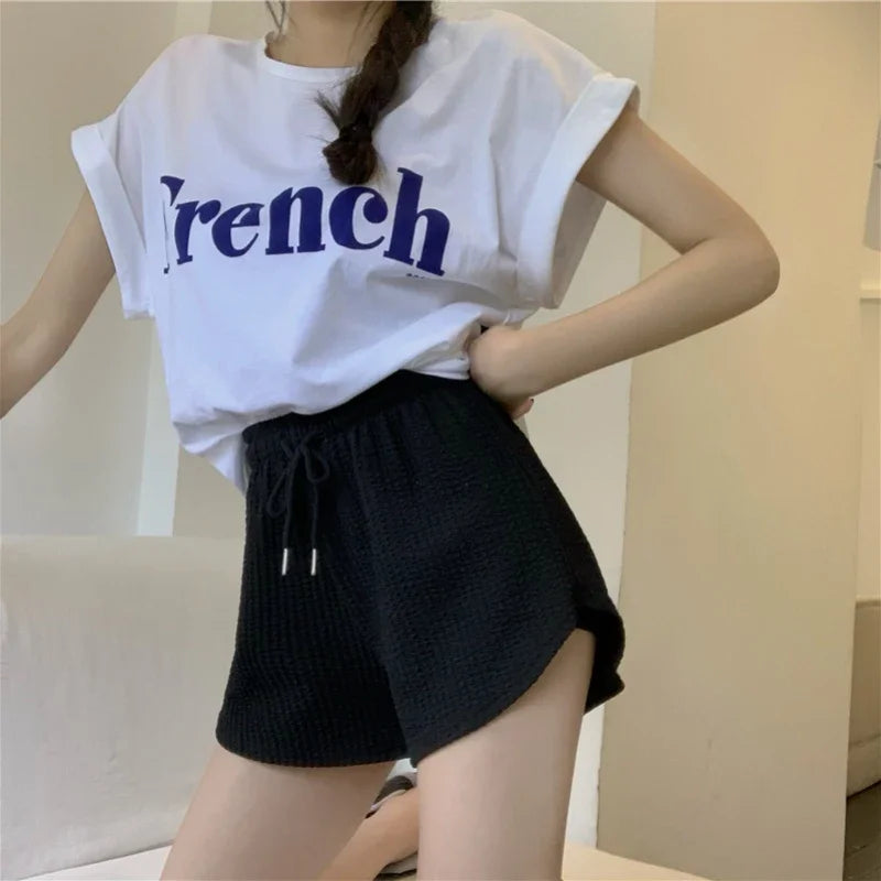 Women's Loose Wide Leg Running Shorts - High Waist A-Line Sports Hot Pants