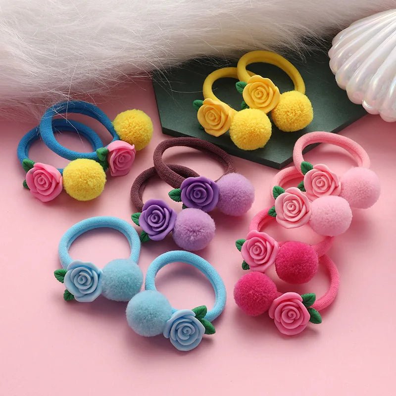 Furry Rabbit Ears Scrunchie Headbands - Korean Girls Hair Accessories - lily supply