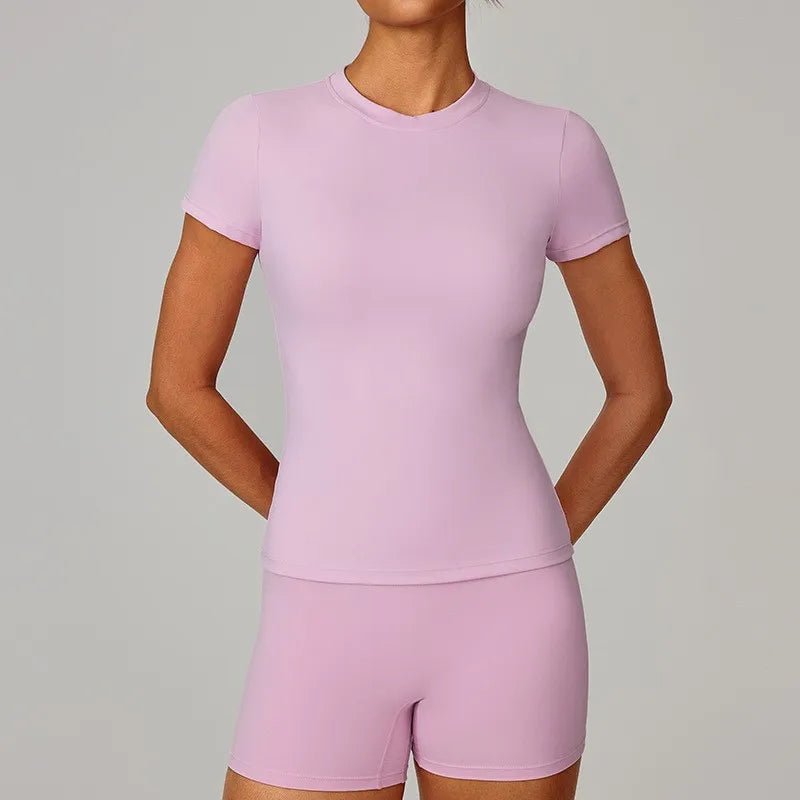 Women's Outdoor Sports Shirt Yoga Wear Fitness T-Shirt Quick Dry Running T-Shirt Workout Top Female Sportswear Exercise Clothing - lily supply