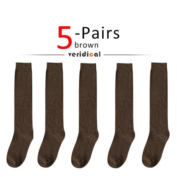 Women's Organic Cotton Thigh High Knee Socks – Solid Colour Long Socks - lily supply