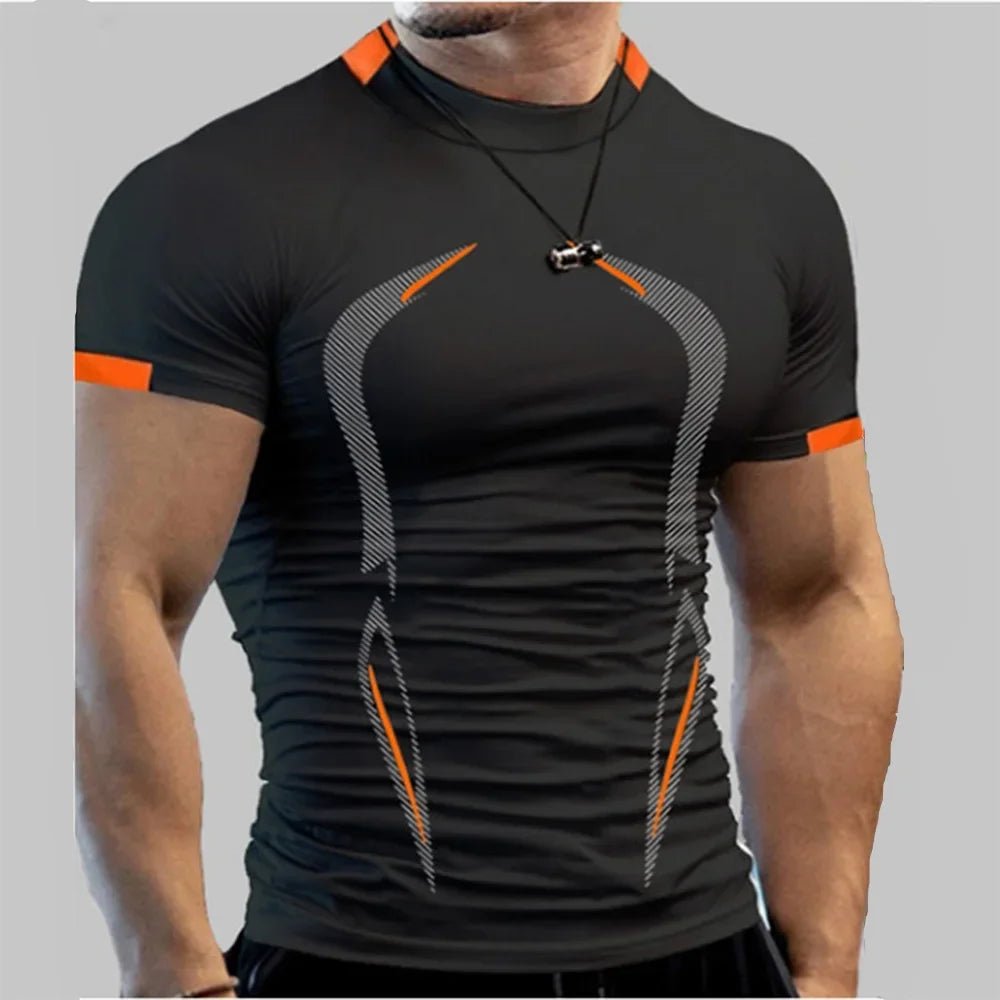 New Summer Sportswear Gym Breathable T Shirt Men Quick Drying Jogging T-Shirt Men Training Tees Fitness Tops Running T-shirt - lily supply