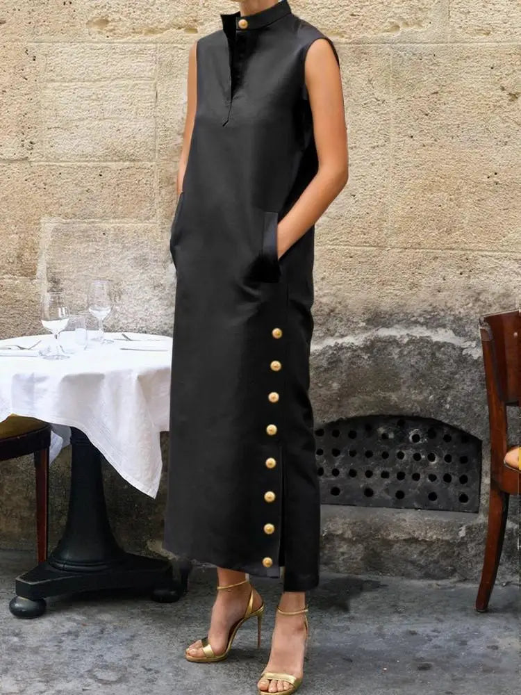 Women's Sleeveless H-Line Maxi Dress