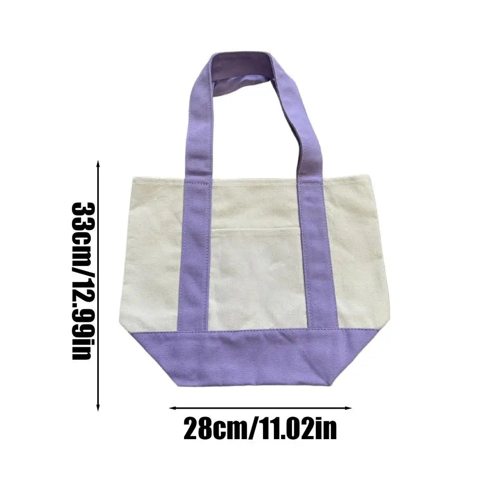 Canvas Reusable Grocery Tote Bag - Fashionable for Women Men Students