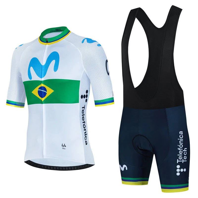 Movistar Team Cycling Jersey – Short Sleeve Spain Anti - UV Sportswear - lily supply