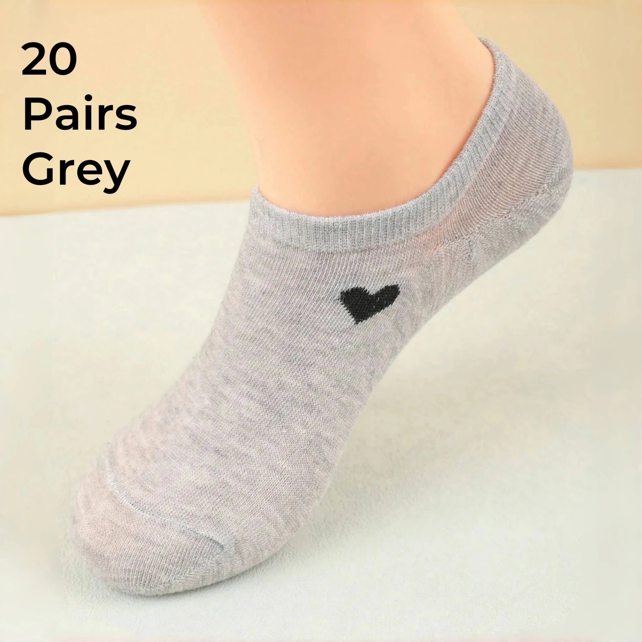 Women's Heart Pattern No - Show Socks – Invisible Ankle Socks - lily supply