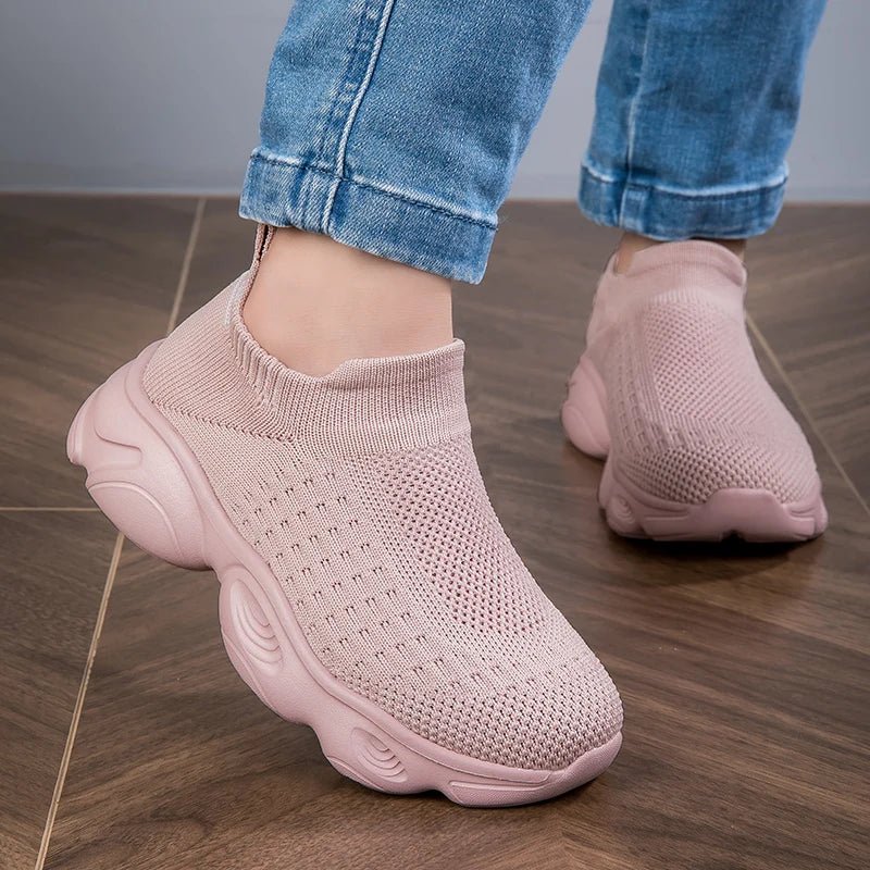 2025 Children Sneakers for Boys Mesh Breathable Running Sports Shoes Kids Girls Flat Casual Shoes Fashion Knitted Running Shoes - lily supply