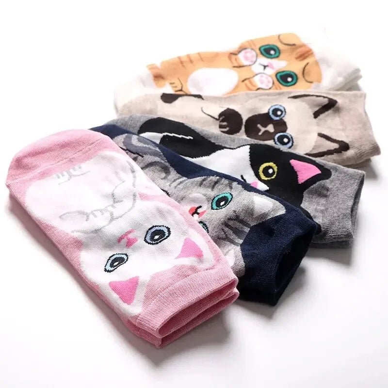 Women's Cartoon Cat Ankle Socks – Cute Kawaii Casual Socks - lily supply