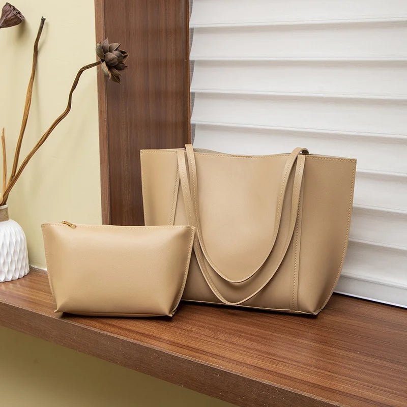 Women's Minimalist Solid Colour Travel Tote Bag - Large Capacity Fashion Shoulder - lily supply