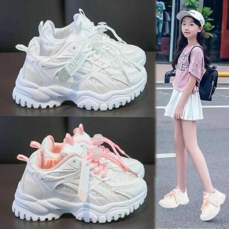 Girls Sneakers 2024 Children Casual Shoes Mesh Platform Designer Tennis Sneaker 6 To 12 Years Kids Sports Shoe for Girl - lily supply