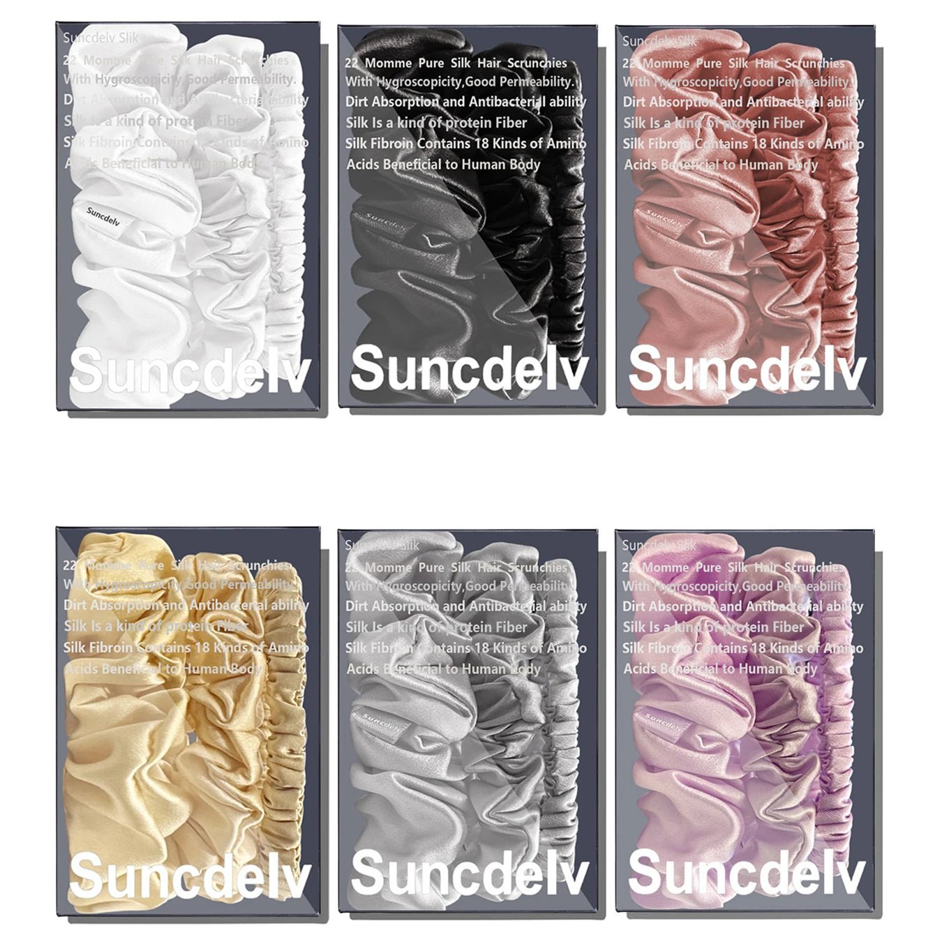3pcs 100% Pure Mulberry Silk Handmade Scrunchie Hair Ties - lily supply
