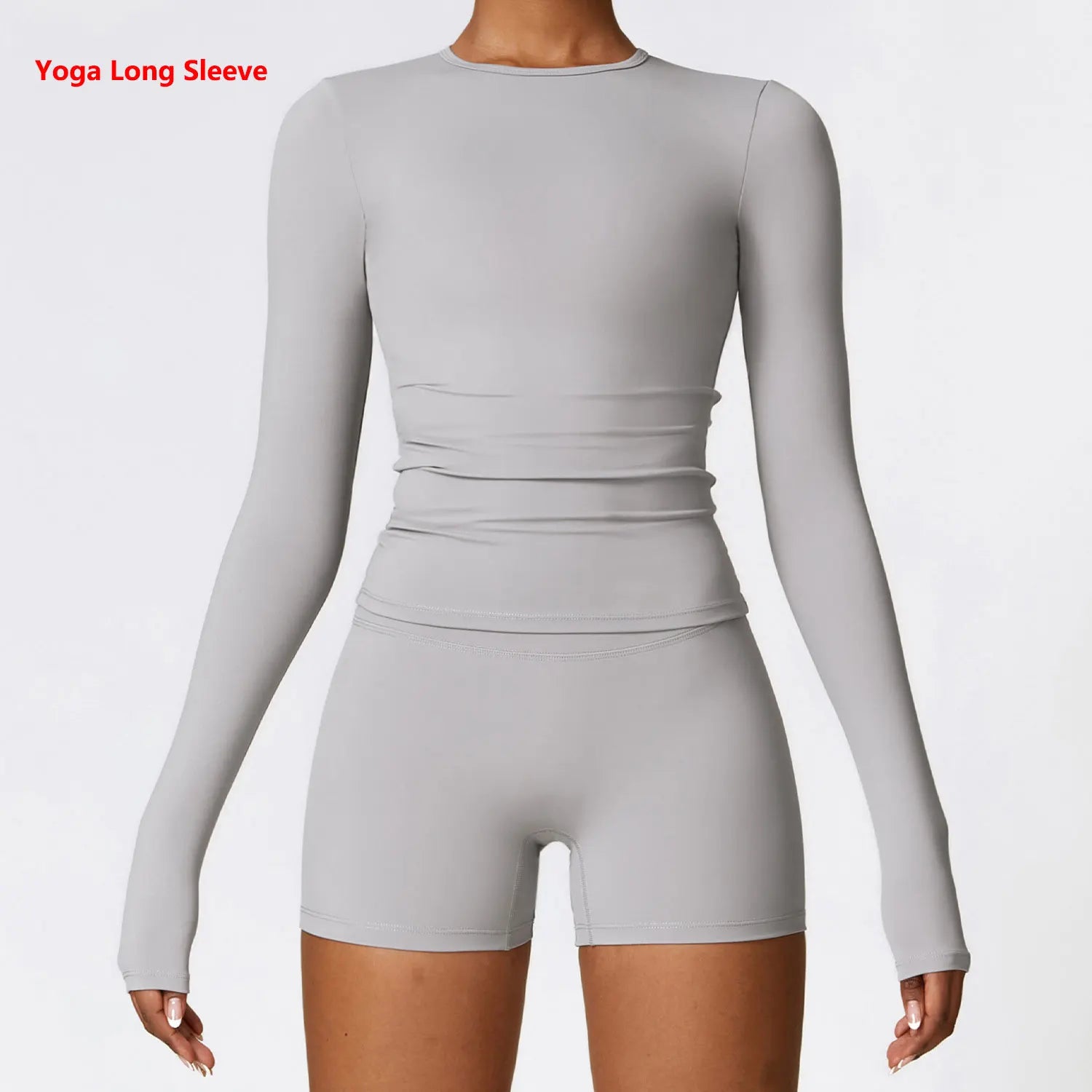 Women Yoga T-shirts Solid Sports Top Long Sleeve Gym Workout Running Shirts Sexy Exposed Navel Quick Dry Fitness Gym Sport Wear - lily supply