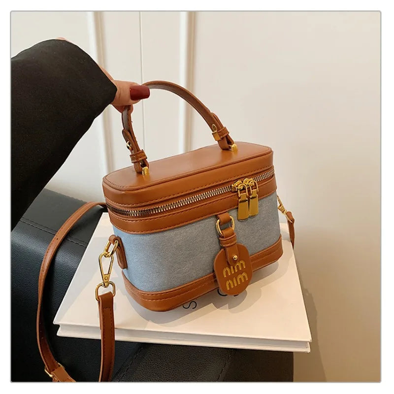 2026 New Arrival Women's Retro Box Bag Trendy Color Block Design, Versatile Top-handle/Shoulder/Crossbody Bag Compact & Stylish