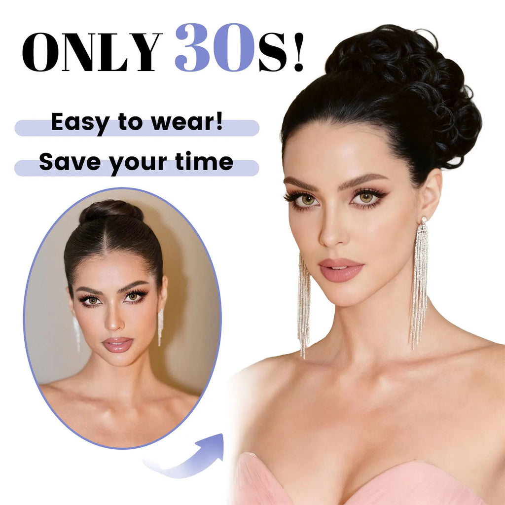 Synthetic Curly Dish Hair Bun Chignon Extension - Messy Bun Scrunchie - lily supply